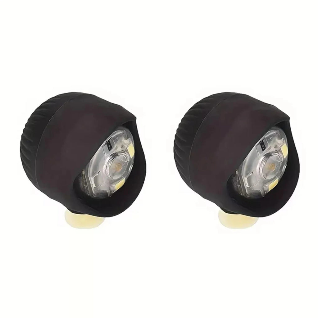 LED Clog Shoe Lights – 2pc USB Rechargeable Waterproof Headlights Shoe Lights Oasis Select Black