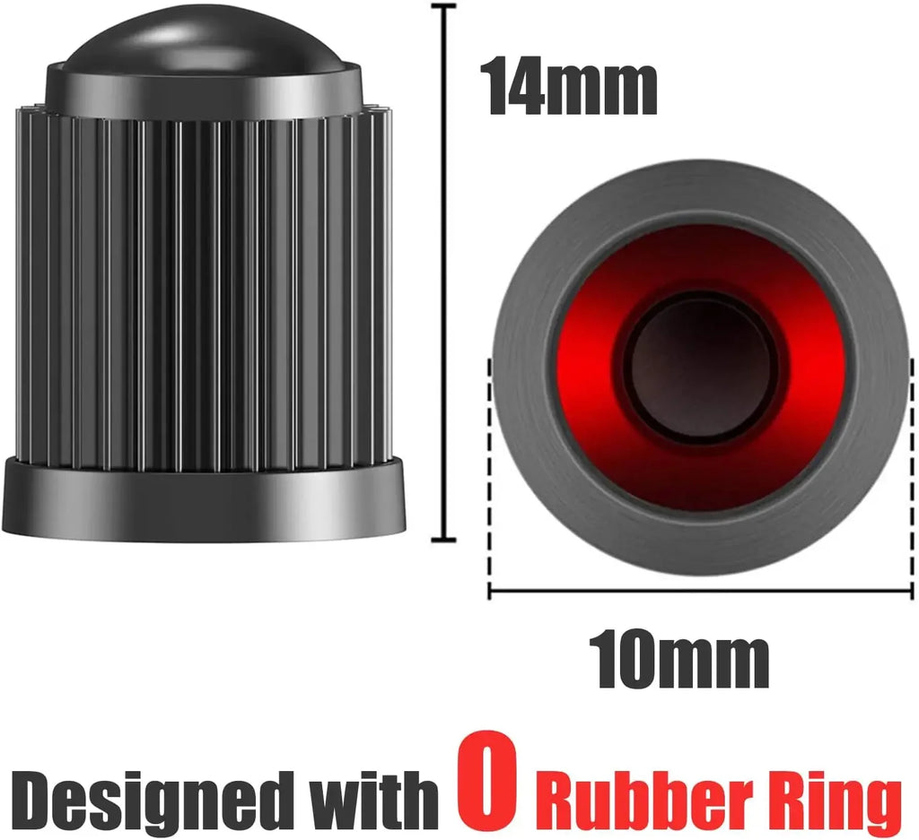 Tire Stem Valve Caps Tyre Valve Caps with O Seal Ring, Universal Stem Dust Covers for SUV, Cars, Bike, Motorcycles, Trucks Oasis Select