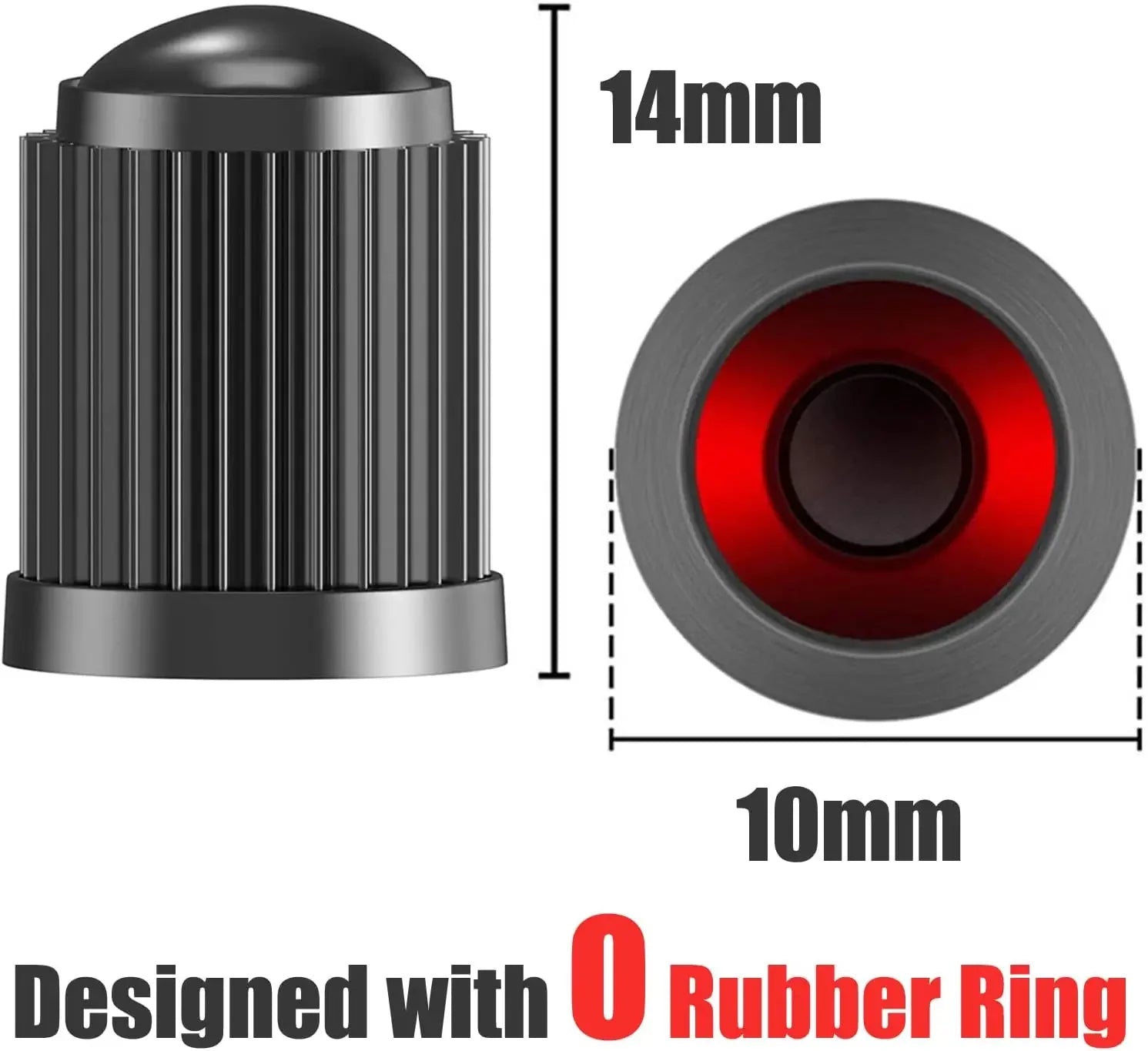 Tire Stem Valve Caps Tyre Valve Caps with O Seal Ring, Universal Stem Dust Covers for SUV, Cars, Bike, Motorcycles, Trucks Oasis Select