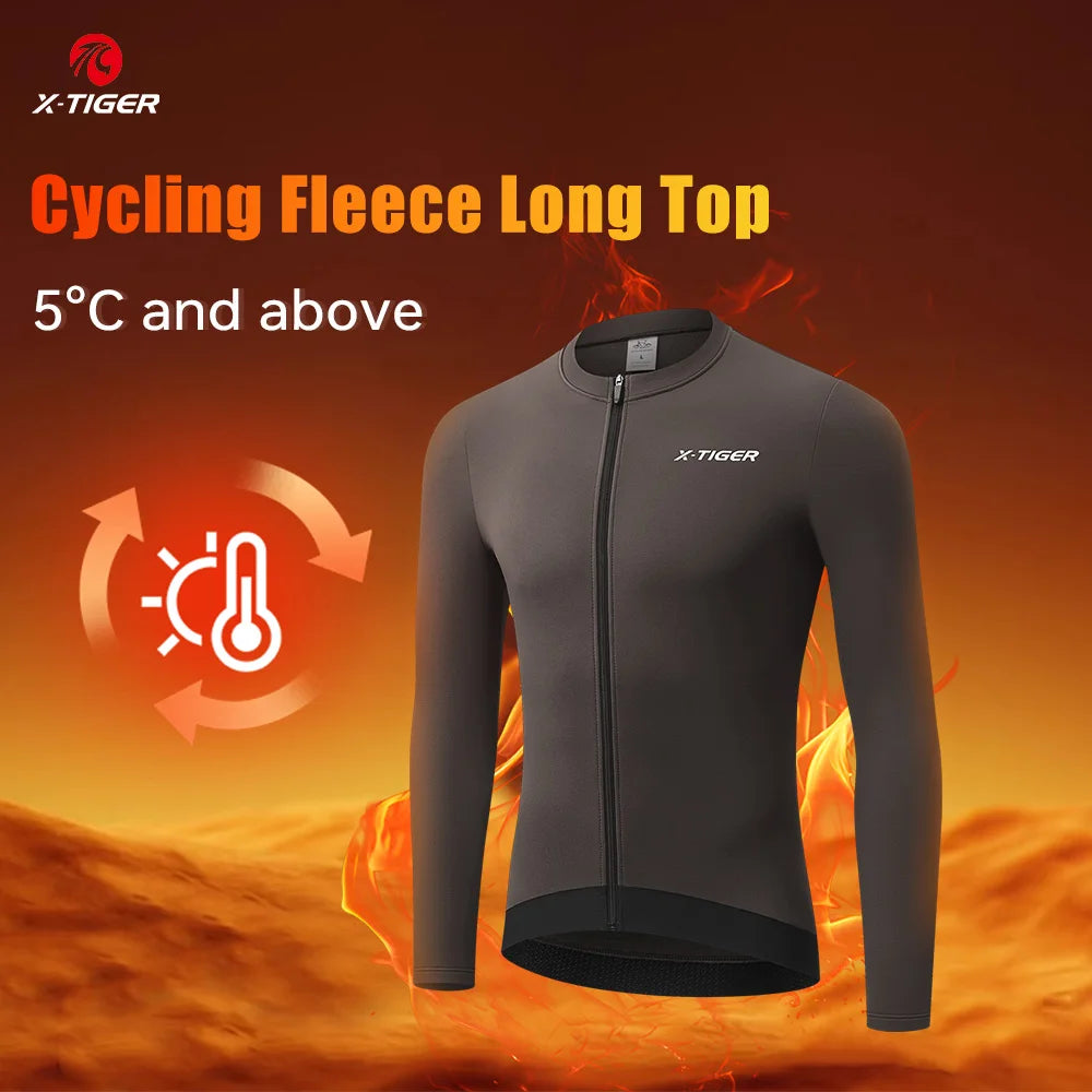 X-TIGER Winter Warm Men's Cycling Jersey Fleece Bicycle Warm Jacket Road MTB Clothes Multicolor Bicycle clothing Oasis Select