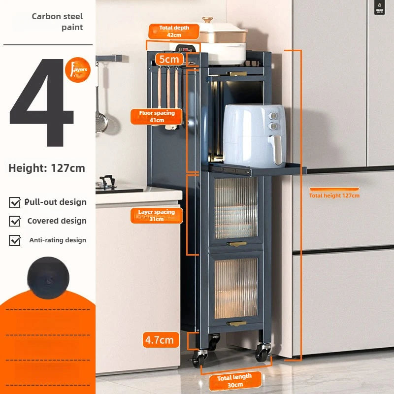 Drawable Kitchen Crevice Storage Cabinet Multi-layer Ultra Narrow
