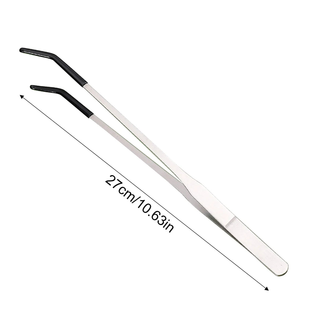 Reptile Feeding Tongs – 10.6" Stainless Steel Straight & Curved Reptile Feeding Tongs Oasis Select