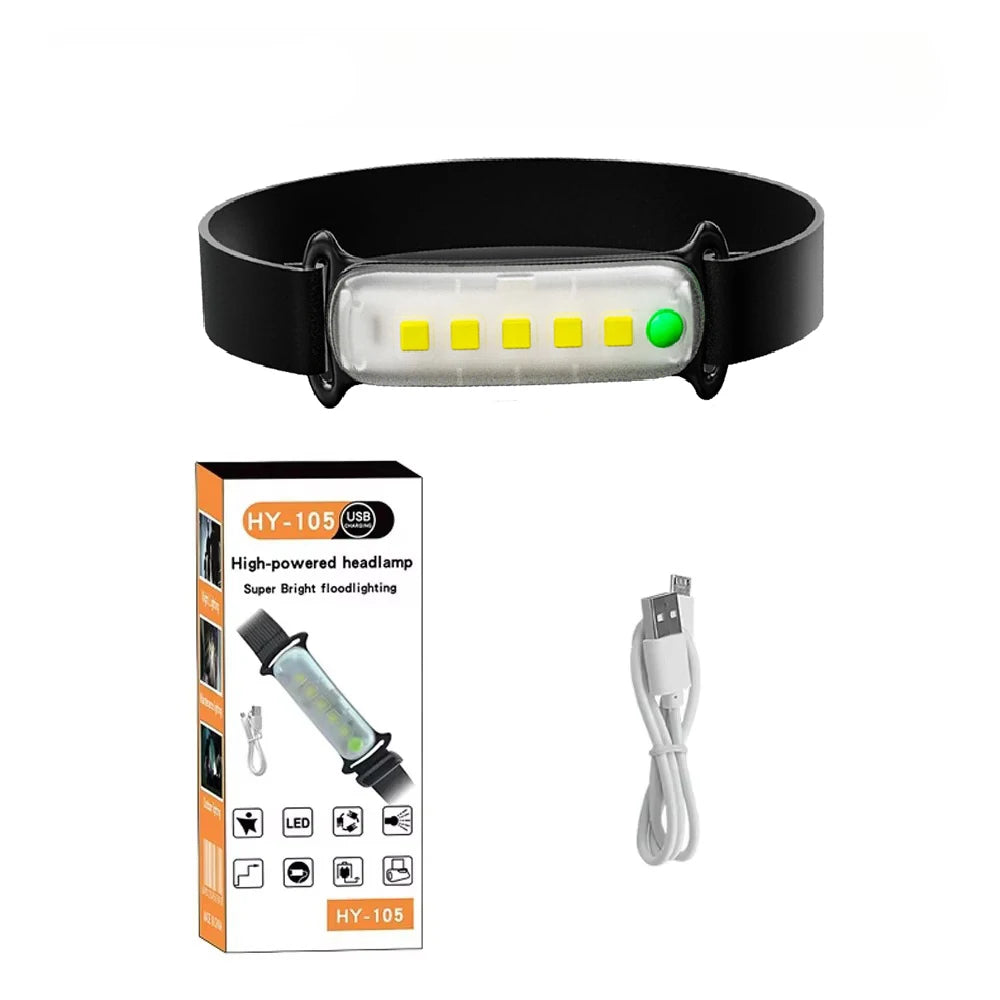 COB LED Headlamp Waterproof Mini LED Flashlight Fishing Head Lamp LED Flashlight Camping Hiking Lamp Working Camping Head Light Oasis Select 1PC