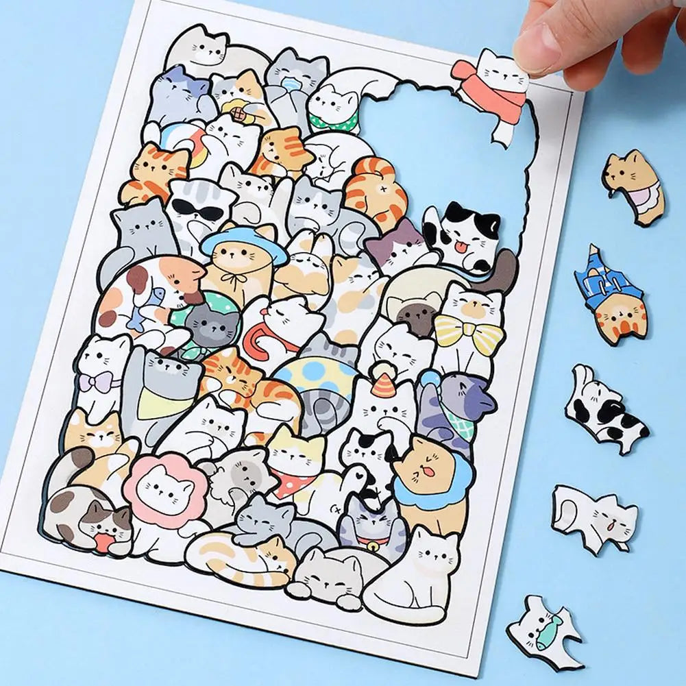 50-Piece Wooden Animal Puzzle – Educational 3D Wood Puzzle