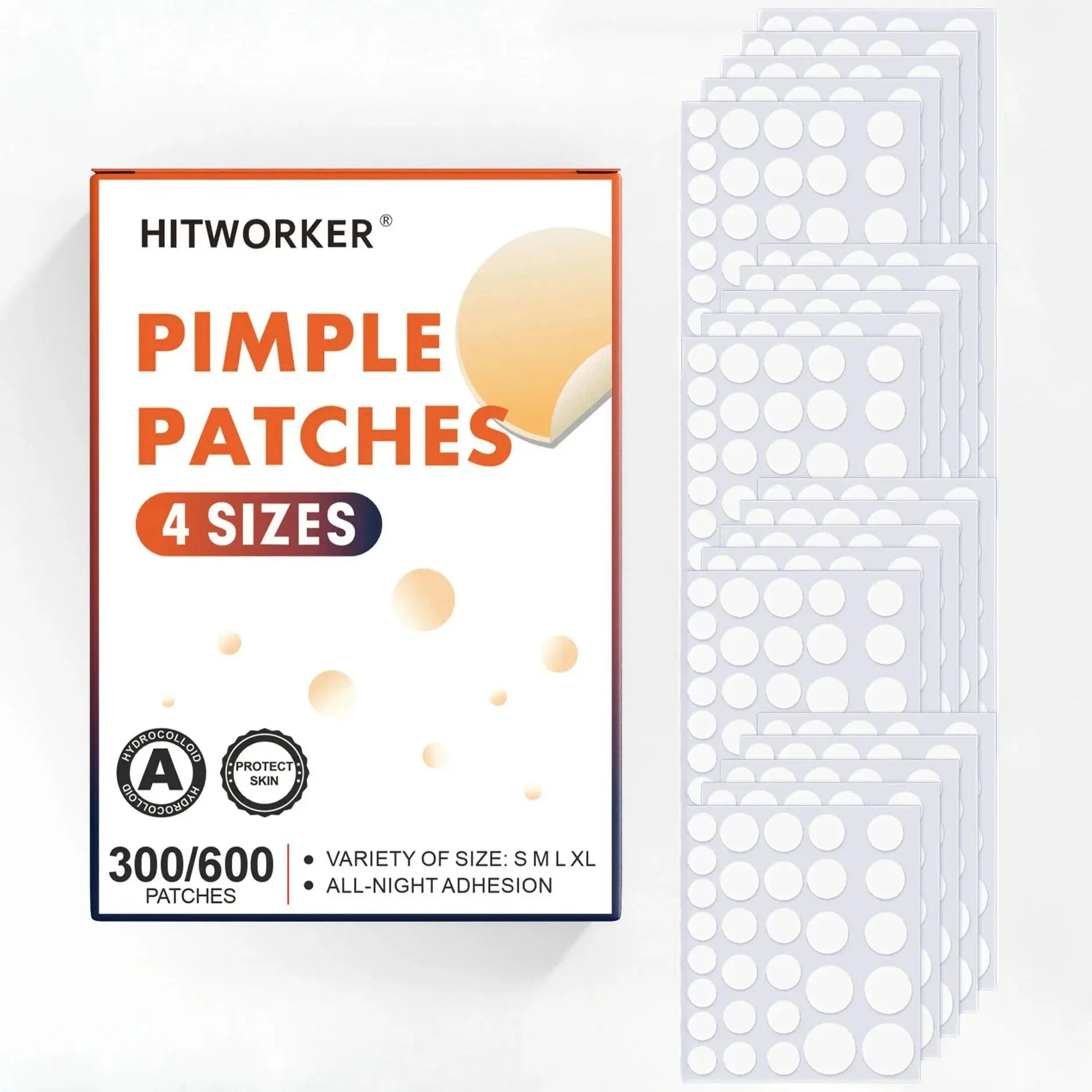 300/600 invisible transparent acne patches, used for secreting facial blemishes, free of alcohol and phthalates Oasis Select
