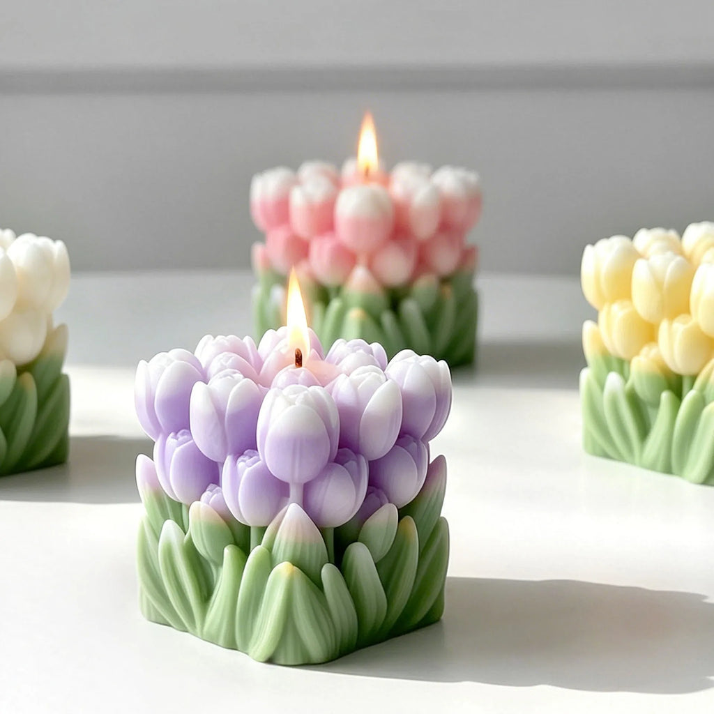 3D Tulip Flower Silicone Mold Tulip Bouquet Candle Mold for DIY Aromatherapy Candle, Soap, Resin, Plaster, Home Decor Oasis Select
