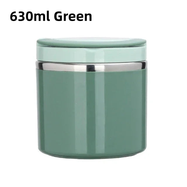 630/1000ml Insulated Food Jar, Stainless Steel Thermos Lunch Box, Heat Keeping Soup Container for School, Office Oasis Select Green-630ml