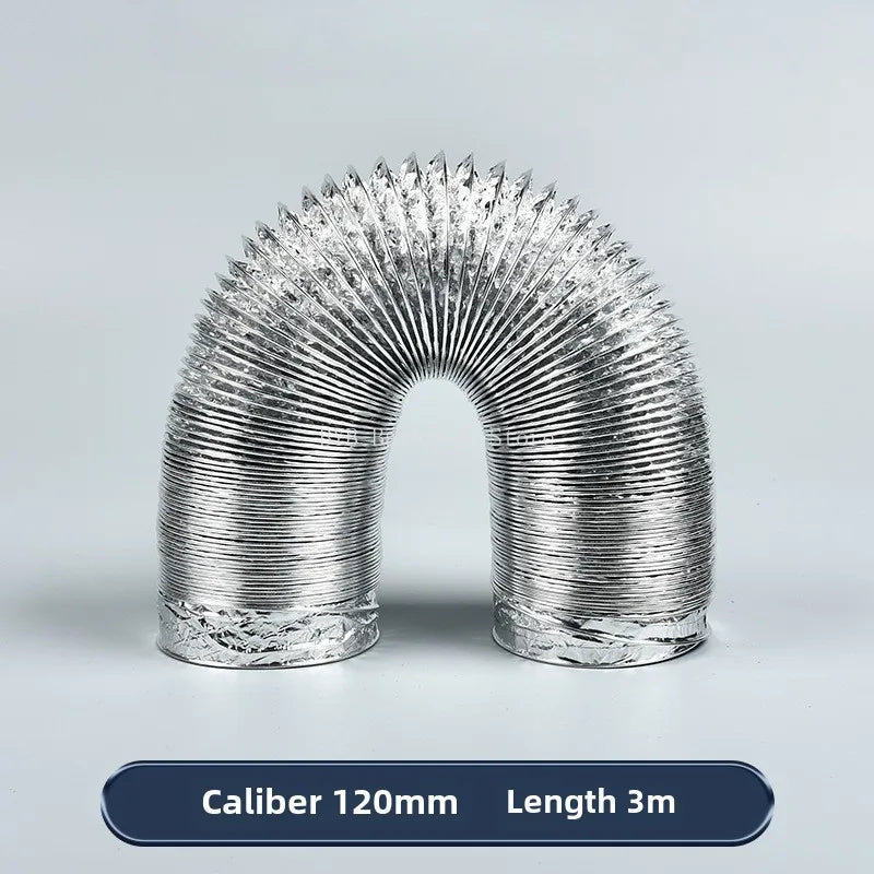 4 Inch 100mm Ventilator Pipe PVC Aluminum Tube Air Ventilation Hose Flexible Exhaust Duct 3/2M System Vent Bathroom Oasis Select 120mm X 3M