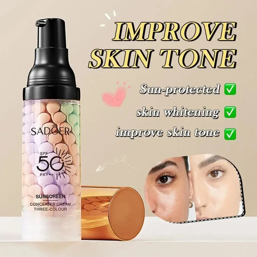 SADOER Three-Color Correction Cream – Primer & Concealer Makeup Primer Cream Oasis Select