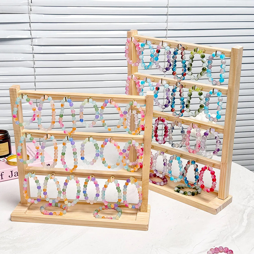 1pc Wooden bracelet rack, bracelet and earring storage rack, store jewelry display rack, jewelry collection rack Oasis Select