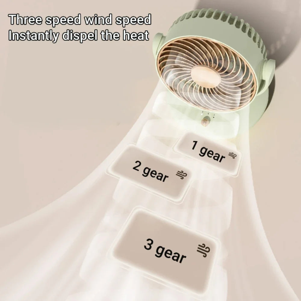URGGU USB Rechargeable Mini Desk Fan – 3-Speed Air Circulator