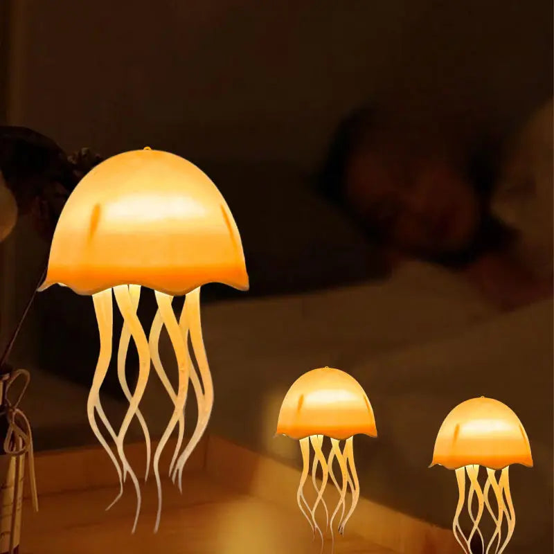Jellyfish Lamp Can Move The Courtyard Floating Chandelier Colorful Color-changing Desk Lamp Charging Warm Light Night Light Oasis Select Warm light