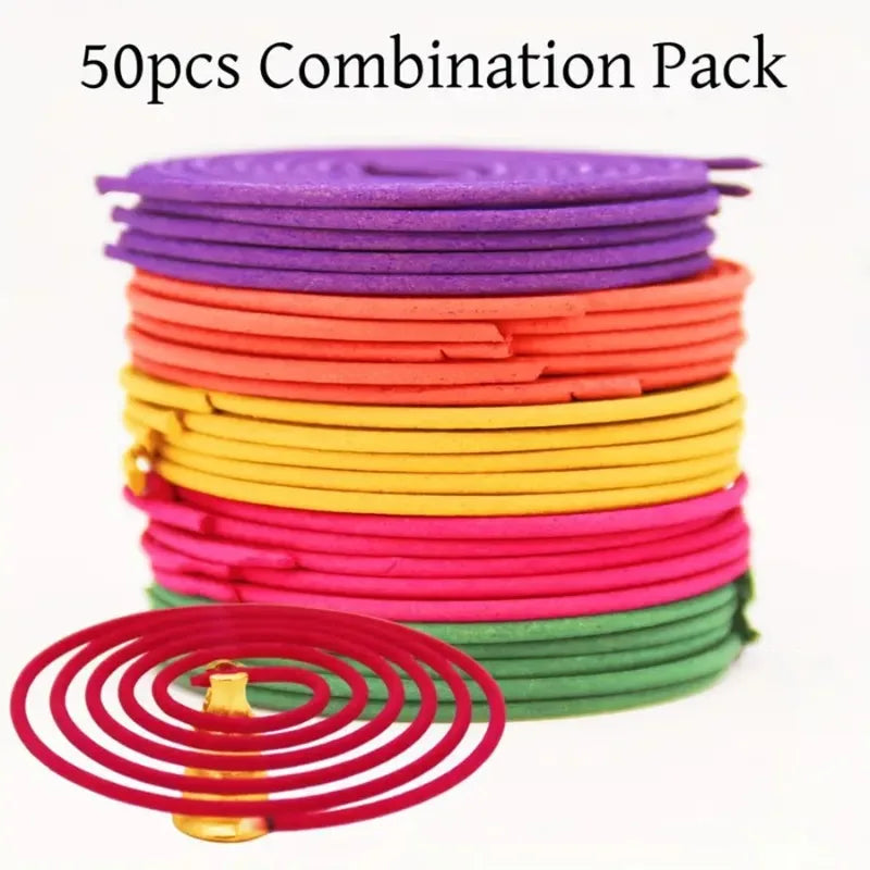 Mixed Fragrance Incense Sticks Spiral Shape Coil Incense Lemon Rose Jasmine Lavender Orange, 3-4 Hours Burn Time, Mild Fragrance Oasis Select mixed