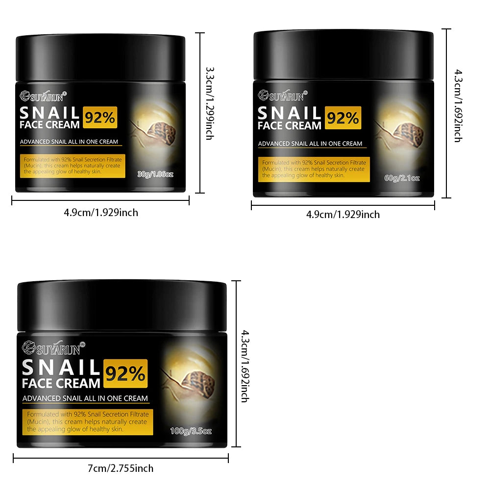 SUYARUN Snail Moisturizing Cream - 24H Hydrating, Anti-Aging Face Cream, Repairing & Brightening Skincare for Dry Sensitive Skin Oasis Select