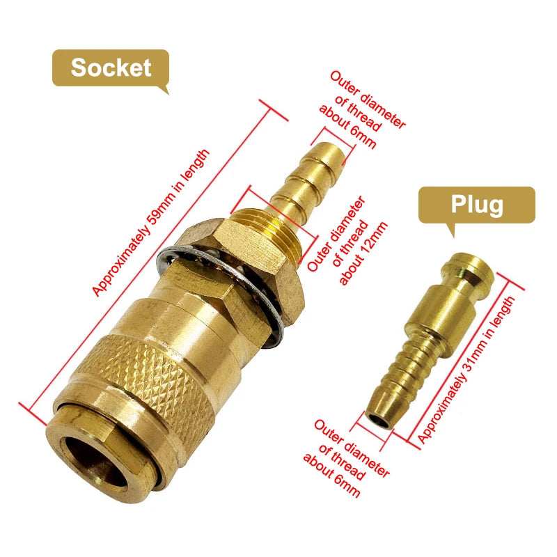Wholesale Cooled Gas Adapter Connector Clamp Welding Machine Quick Fitting Female Male Water MIG TIG Welding Torch Tools Welder Oasis Select A1