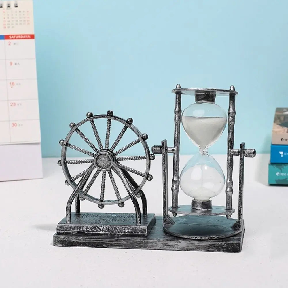 Creative Rotating Ferris Wheel Hourglass Plastic Vintage Sand Clock Timer Sand Glass Ferris Wheel Ornament Office Oasis Select