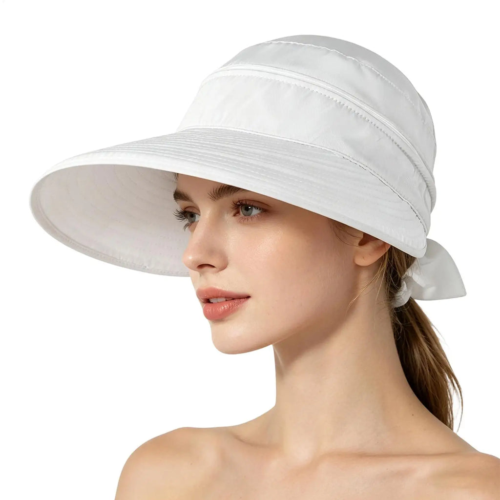 Wide Brim Sun Hat Foldable Anti-UV Beach Visor Caps Hats Ladies Summer Outdoor UV Protection Travel Beach Sport Hiking Caps Oasis Select