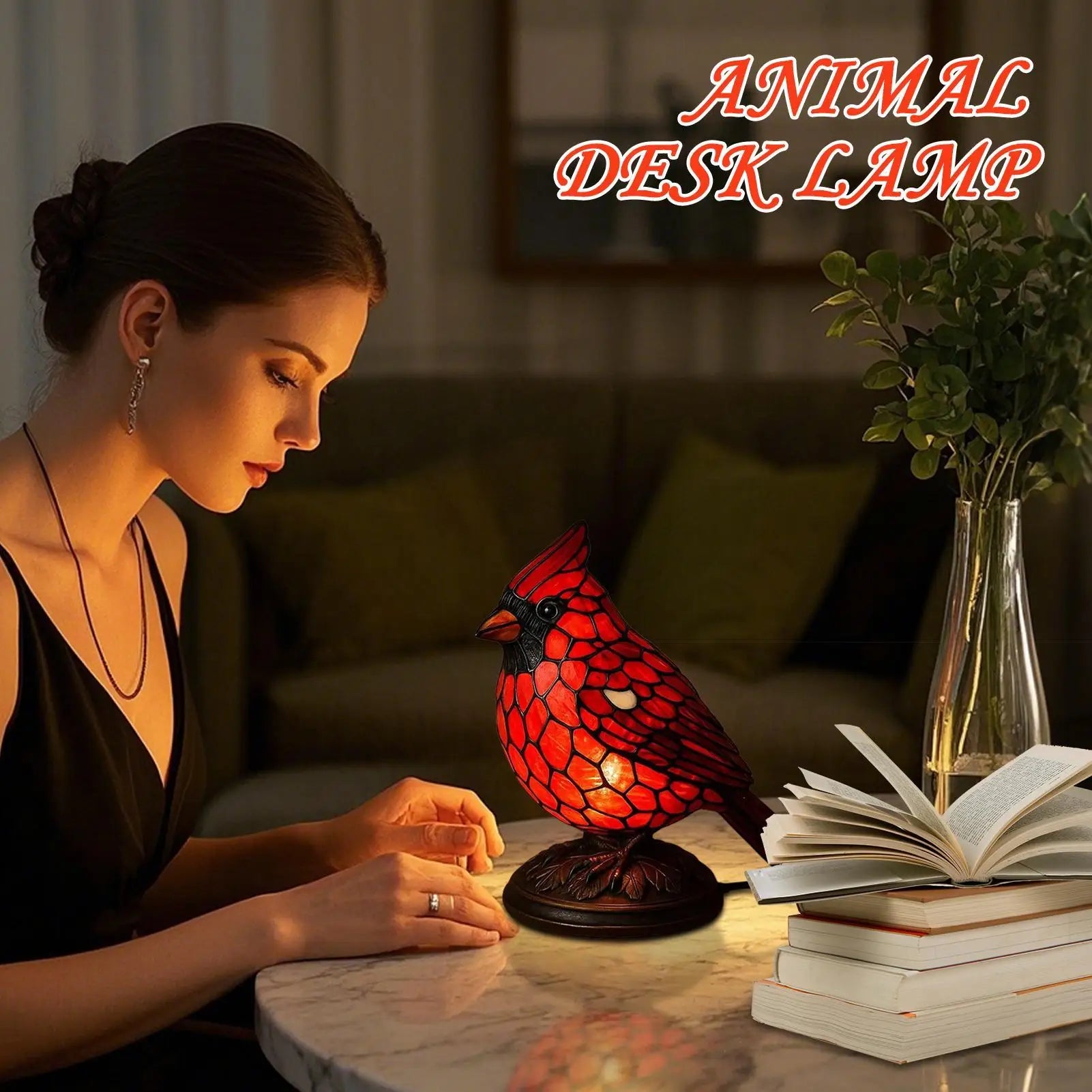 Bird Desk Lamp Resin Bird Lamps for Home Decor Art Decoration Tabletop Light with Soft Glow for Dormitory Offices Desktop Oasis Select