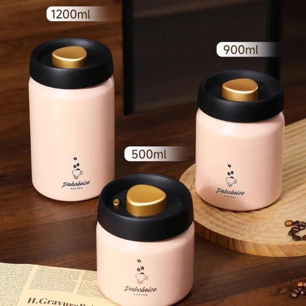 316 Stainless Steel Airtight Vacuum Coffee Storage Jar