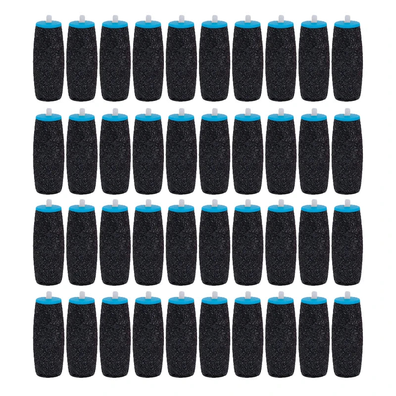 40-Pack Foot File Replacement Rollers – Callus & Dead Skin Remover Foot File Replacement Heads Oasis Select Blue Black