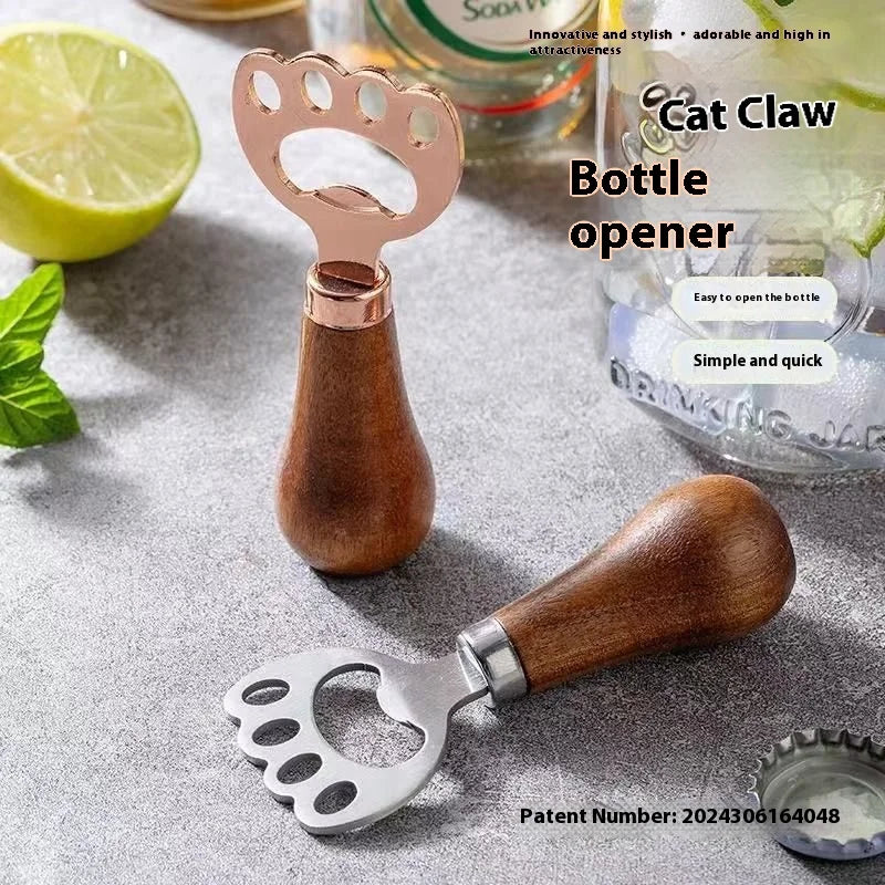 Stainless Steel Creative Beer Bottle Opener Household Wooden Handle Rose Wood Vertical Cute Bottle Opener Screwdriver Oasis Select