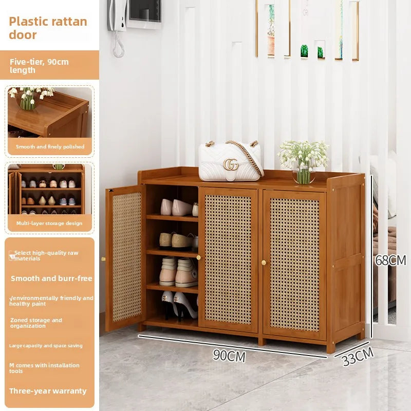 Shoe cabinet entrance household indoor shoe rack multi-layer home storage provincial space dormitory rental house shoe cabinet Oasis Select 3 doors 5 floors 17