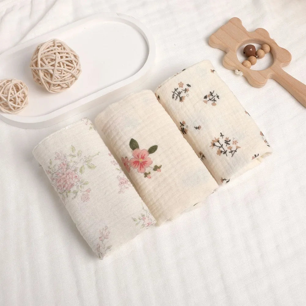 4-Layer Pure Cotton Baby Washcloth Soft Absorbent Square Towels Gauze