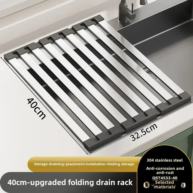 Foldable Stainless Steel Over-Sink Dish Drying Rack Sink Drying Rack Oasis Select 40x32.5cm 1-tier