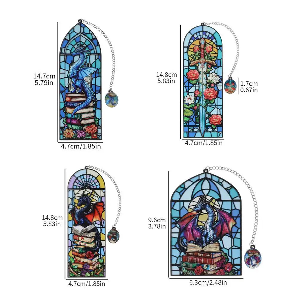 Stained Glass Dragon Bookmark – Fantasy Book Lover Gift Fantasy Bookmark Oasis Select