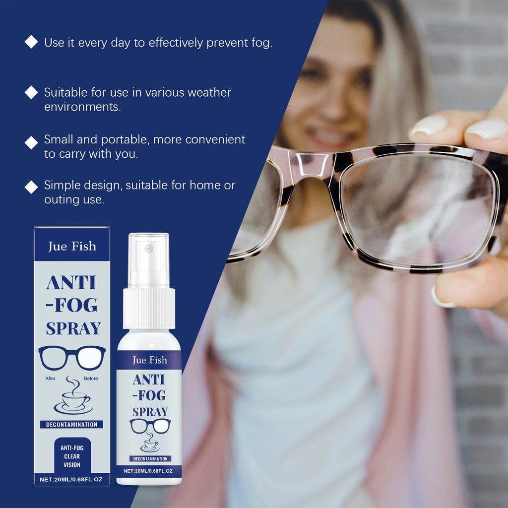 Jue Fish Anti Fog Spray Glasses Anti Fogging Cleaning Lenses Clear Vision Waterproof Portable Defogger Remove Lens Fog Spray Oasis Select