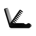 Mens Folding Pocket Comb 2 in 1 Fine Wide Tooth Portable Travel Hair Beard Grooming Kit Compact Black EDC Accessory Oasis Select Black