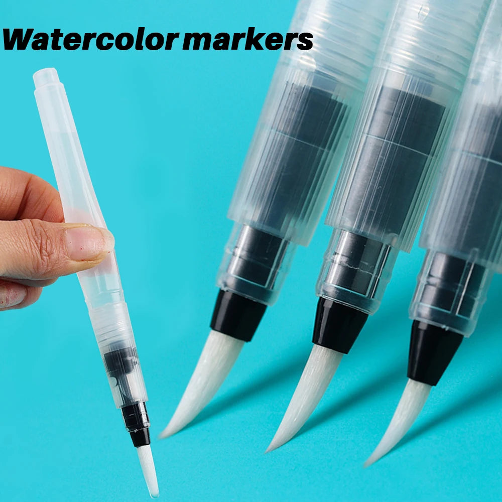 3-18 watercolor brush set, white nylon, with water storage function, DIY painting tools, suitable for school and outdoor use Oasis Select