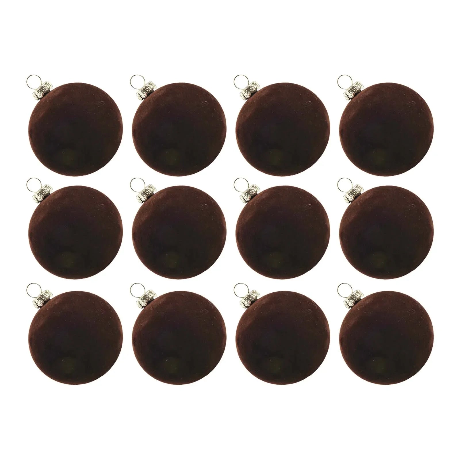 12Pcs Velvet Christmas Ball Ornaments 6cm Christmas Balls Xmas Tree Decorations For Home Decor Xmas Party Navidad 2025 Oasis Select Pure coffee color China Mainland