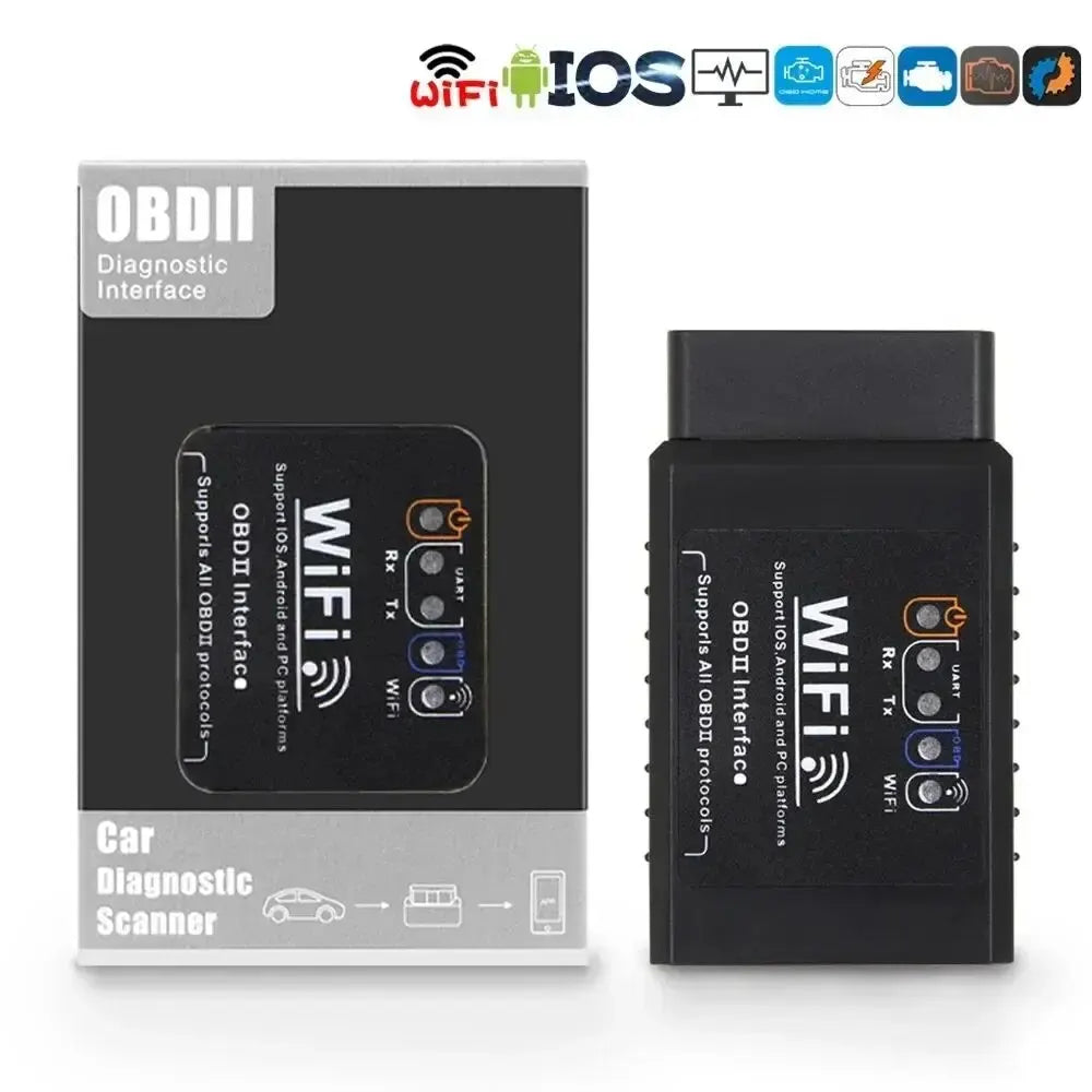 OBD2 WIFI ELM327 V 1.5 Scanner for iPhone IOS /Android Auto OBDII OBD 2 ODB II ELM 327 V1.5 WI-FI Code Reader Diagnostic Tool Oasis Select Black
