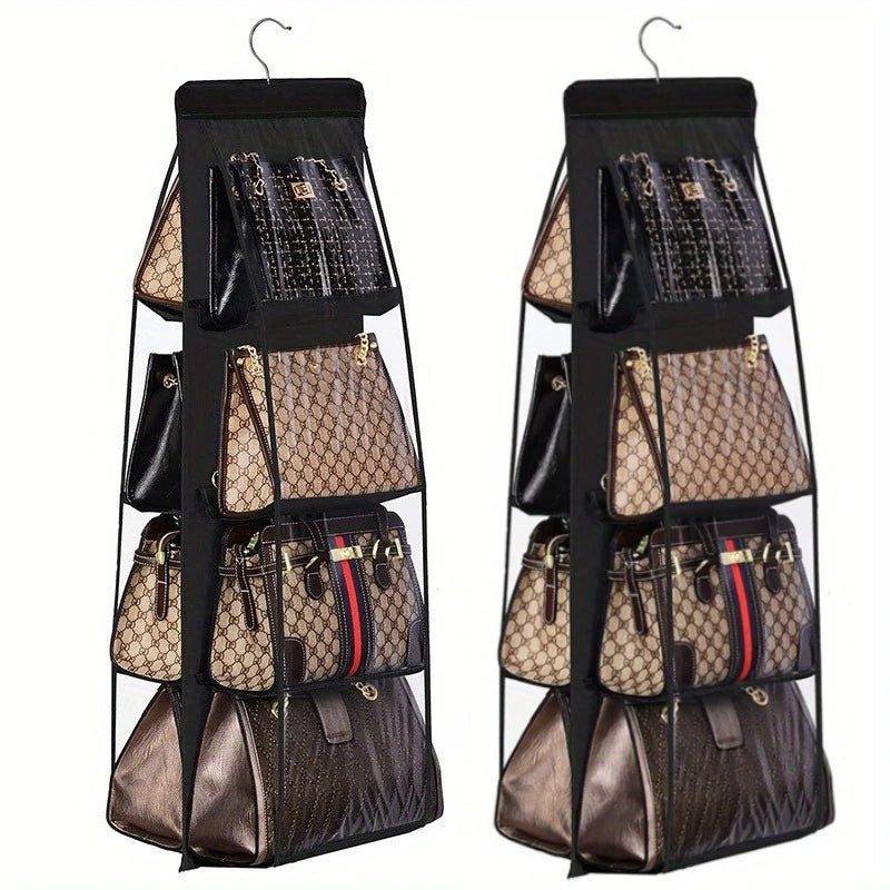 2pcs Wardrobe Closet Transparent Storage Bag Hanging Handbag Organizer Sundry Shoe Bag with Hanger Pouch Transparent Storage Oasis Select 2pcs