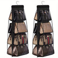 2pcs Wardrobe Closet Transparent Storage Bag Hanging Handbag Organizer Sundry Shoe Bag with Hanger Pouch Transparent Storage Oasis Select 2pcs