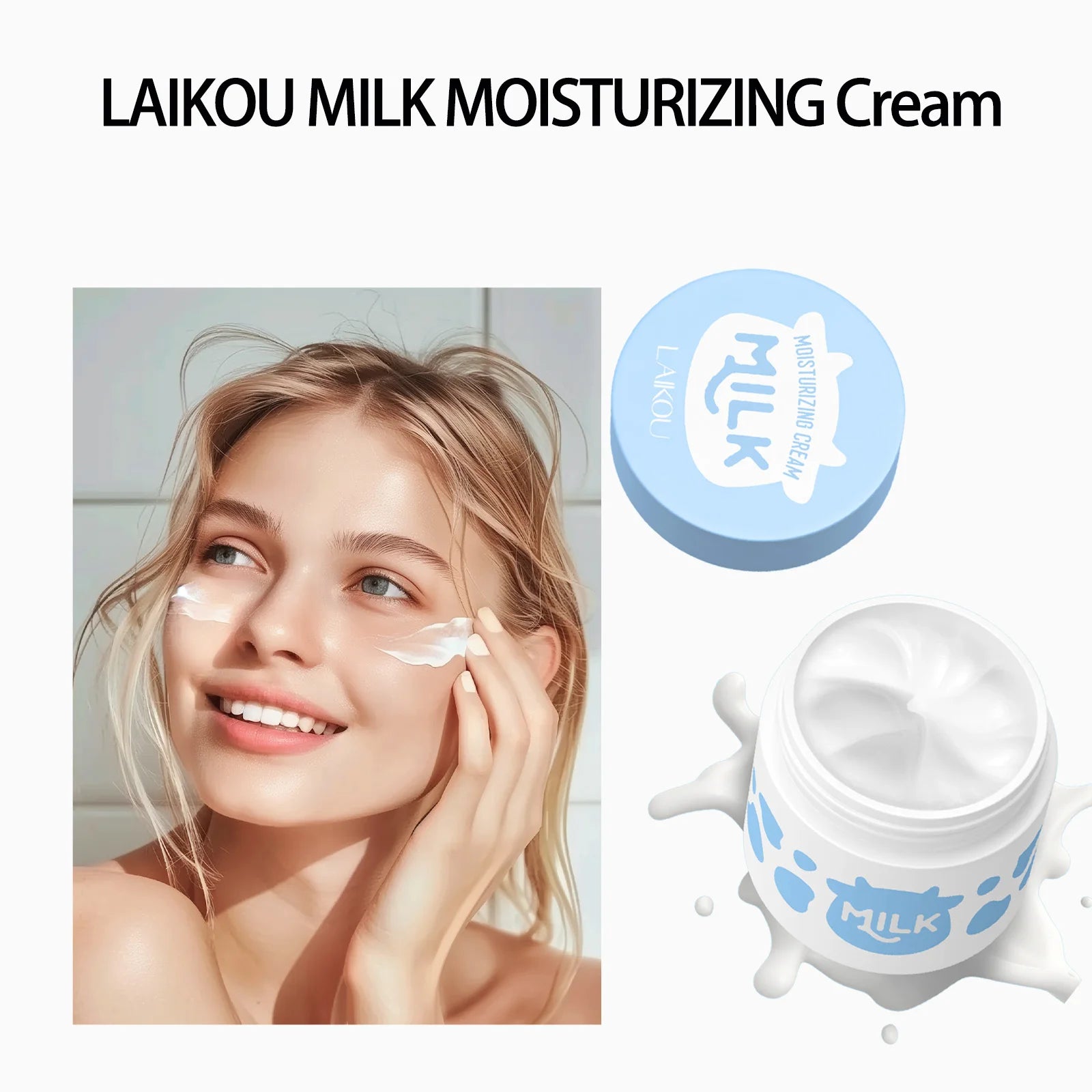 Milk Moisturizing Cream, Hydrating Face Cream for Dry Skin, Nourishing & Smoothing, Day & Night Use, for Men and Women 25g Oasis Select