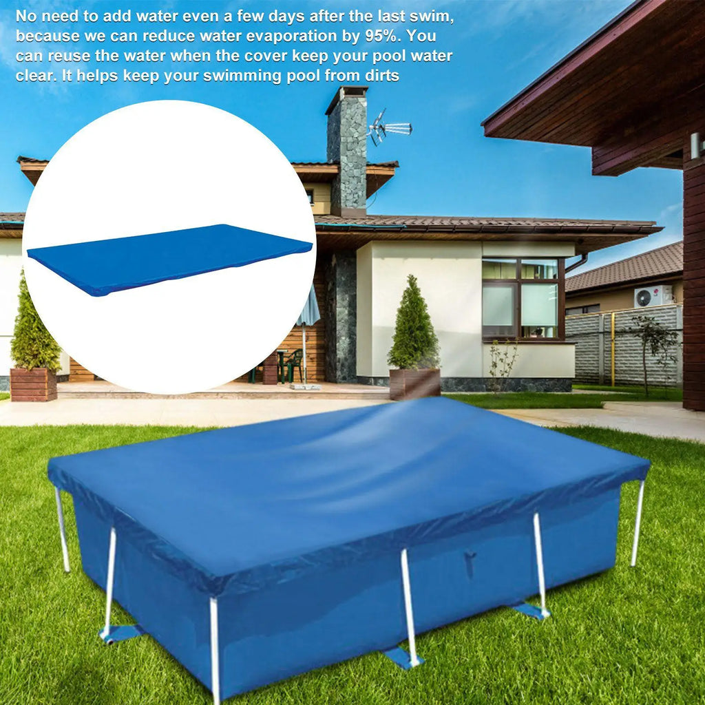 Rectangle Pool Cover Waterproof PE Foldable Inflatable Pool Cover for aboveGround Pool Family Pool Cover Outdoor Paddling Oasis Select