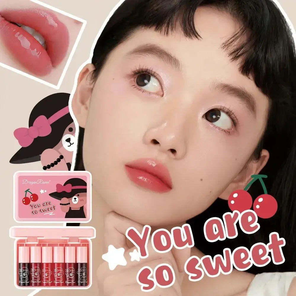 Dragon Ranee Mirror Lip Gloss Set – 6 Mini Long-Lasting Shades