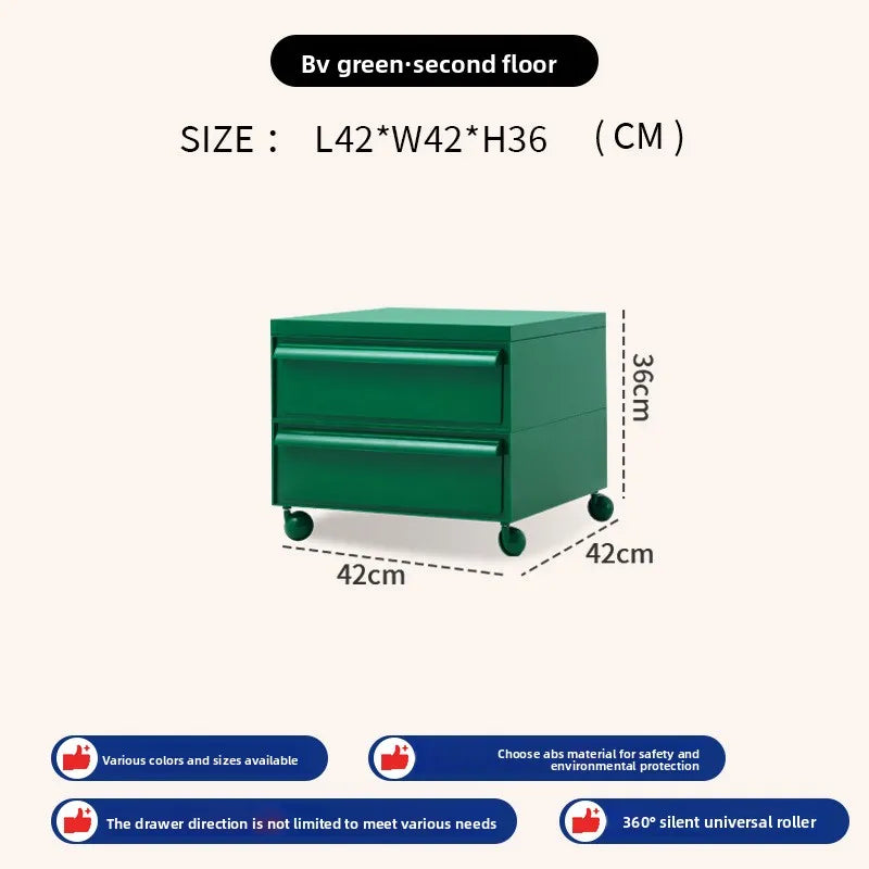 Removable panda cabinet medieval bedside table ins plastic multi-layer storage cabinet bedroom simple locker Oasis Select Green 2nd floor