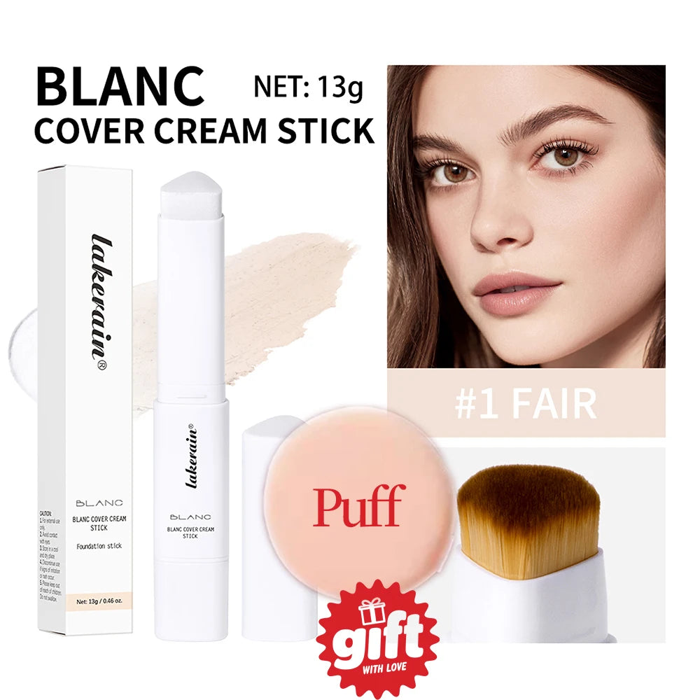 2-in-1 Color-Changing Foundation Stick Liquid Lightweight Moisturizing Brightening Foundation Color Changing For All Skin Types Oasis Select 1give away puff