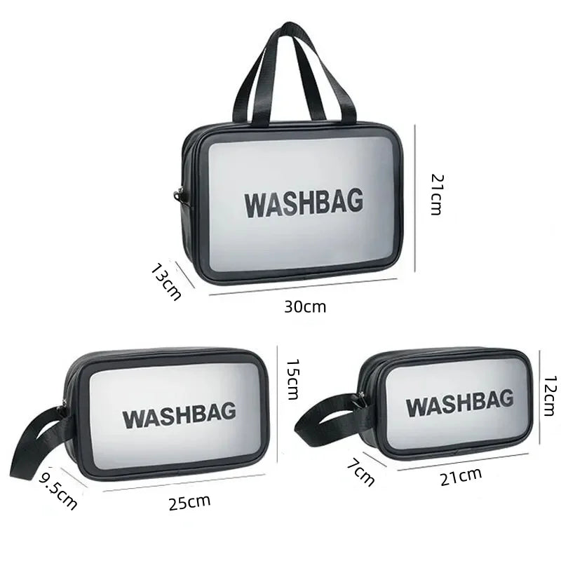 Portable Cosmetic Waterproof Bag Large Capacity Dust Proof Make Up Storage Handbags PVC Fashion Transparent Travel Bags Oasis Select