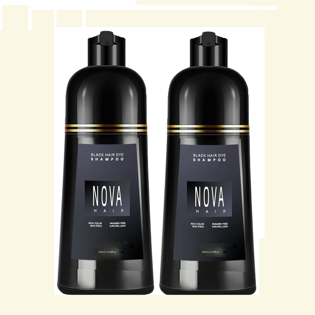 1/2/3PCS Black Hair Dye Shampoo Nova Hair Instant Dye Shampoo,Hair Dye Coloring For Gray Hair Long Lasting Color in Minutes Oasis Select 2pcs
