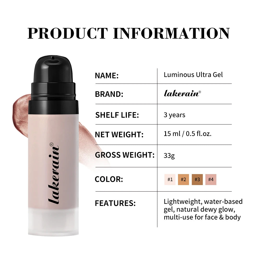Highlight Foundation Glowy Super Gel Lightweight Dewy Multipurpose Llluminator Primer Moisturizing Nourish Non-Sticky Primer Oasis Select