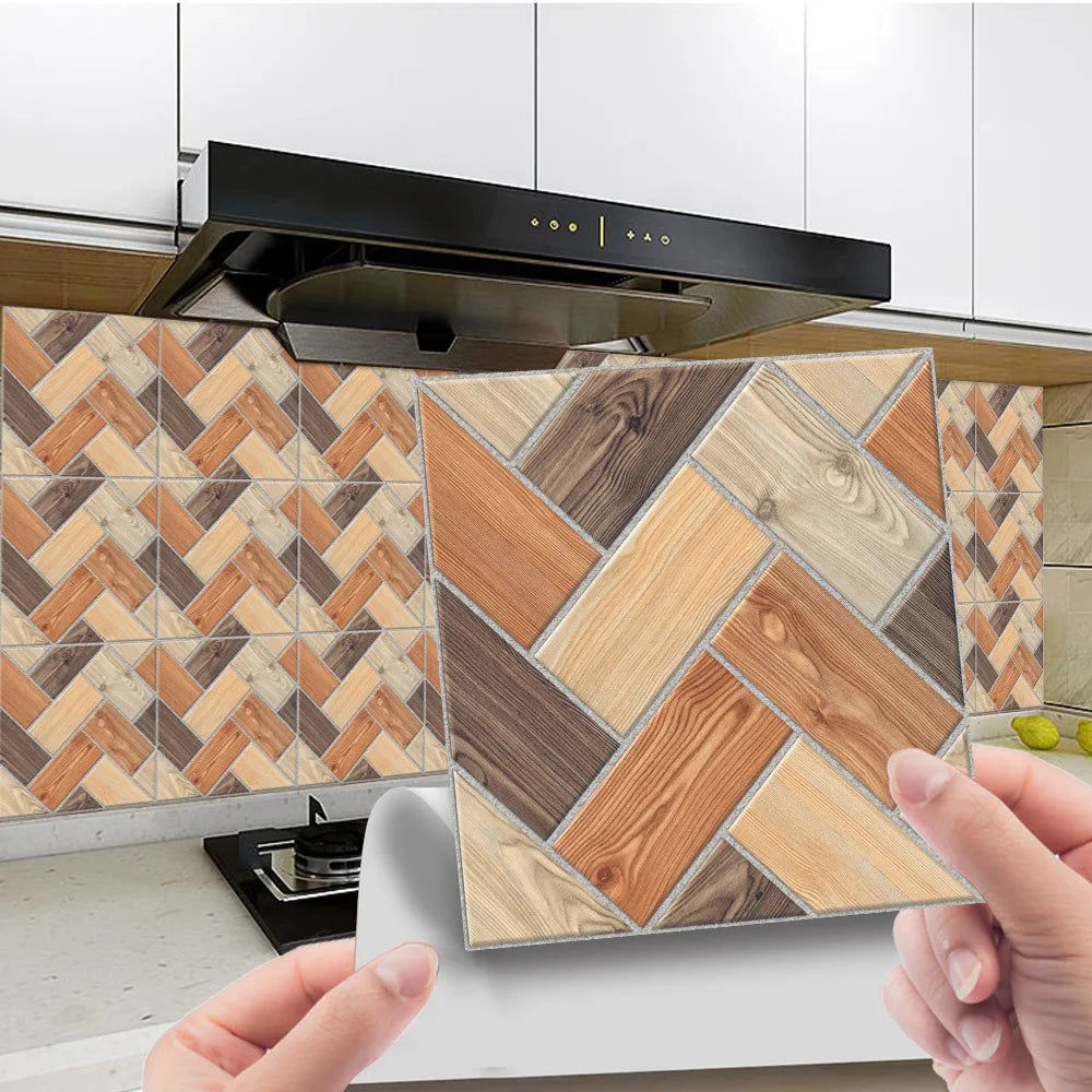 Imitation wood grain texture tiles pasted antique self-adhesive tiles pasted retro wall stickers can be removed Oasis Select WDT012 20cm x 20cm 20pcs