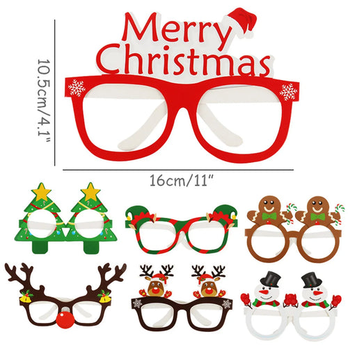 3D Christmas Glasses Made of Paper for Adults and Children Christmas Party Decoration Photo Props Snowman Mask Glasses Oasis Select
