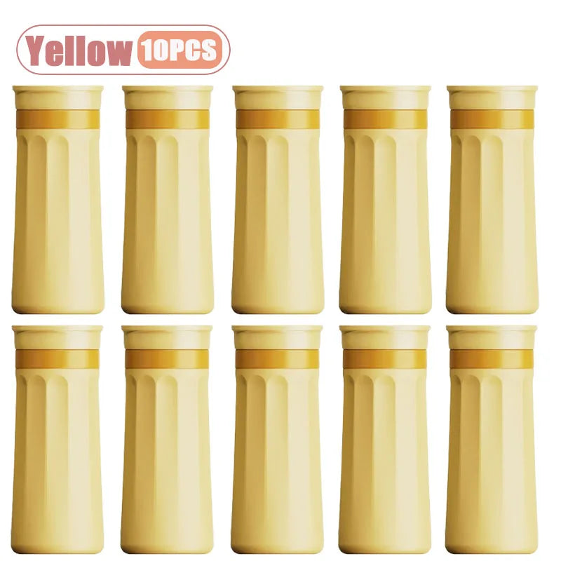 Squeeze Ice Cup Silicone Drink Cup Ice Maker Mold for Soda Juice Push Pop Ice Tray Outdoor Gym Cooling Summer Gadget Oasis Select Yellow-10PCS