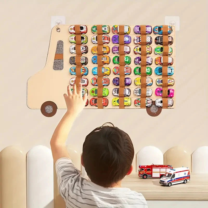 Car Toy Large Capacity Storage Wall Hanging Bag Children's Toy Car Display Felt Hanging Bag Large Capacity Hanging Storage Box Oasis Select