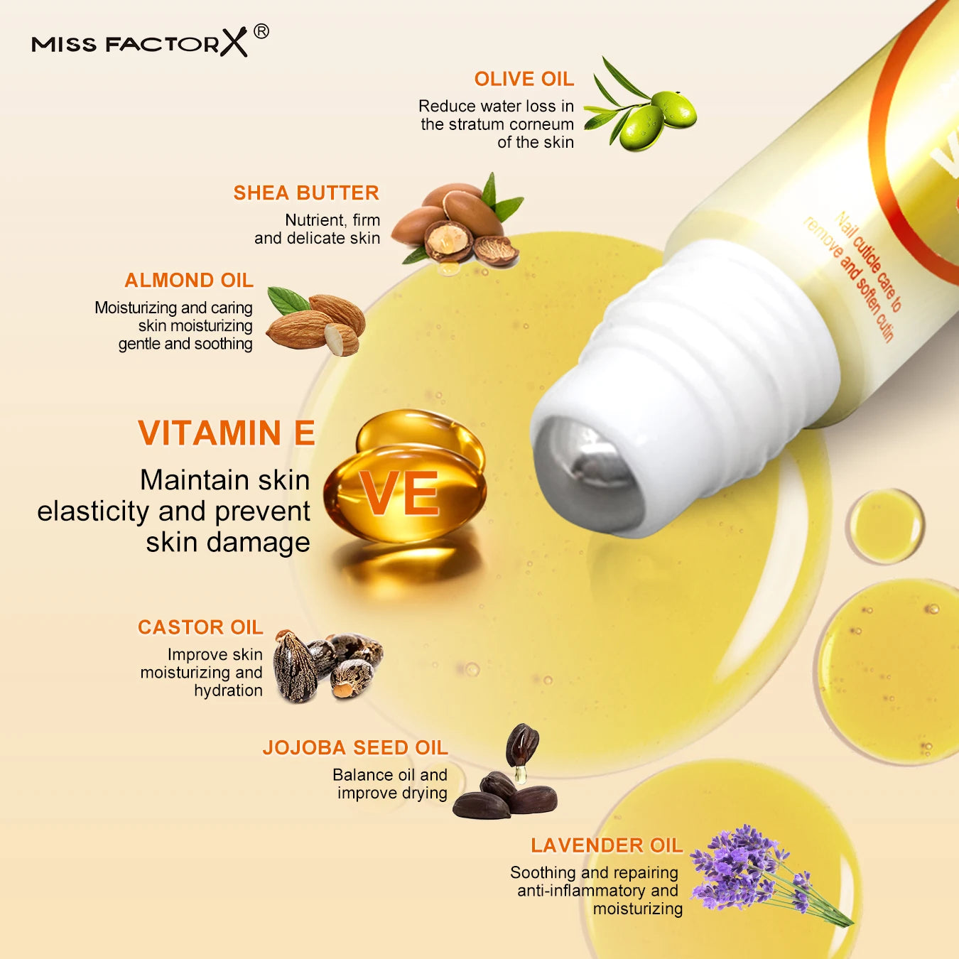Vitamin E nail nails, dead leather care essential oils 12ml containing a variety of effective plant component rolling bead massa Oasis Select