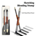 MLSIKE Paint Sponge Pen Blending Stump Double Headed Black and White Tip Rub and Buff Rubbing Pen Sketching Rubbing Pen Oasis Select 1 Set
